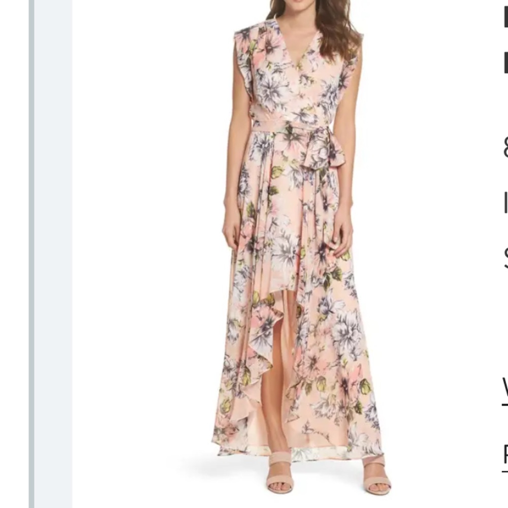 Eliza J Pink Floral Maxi Dress